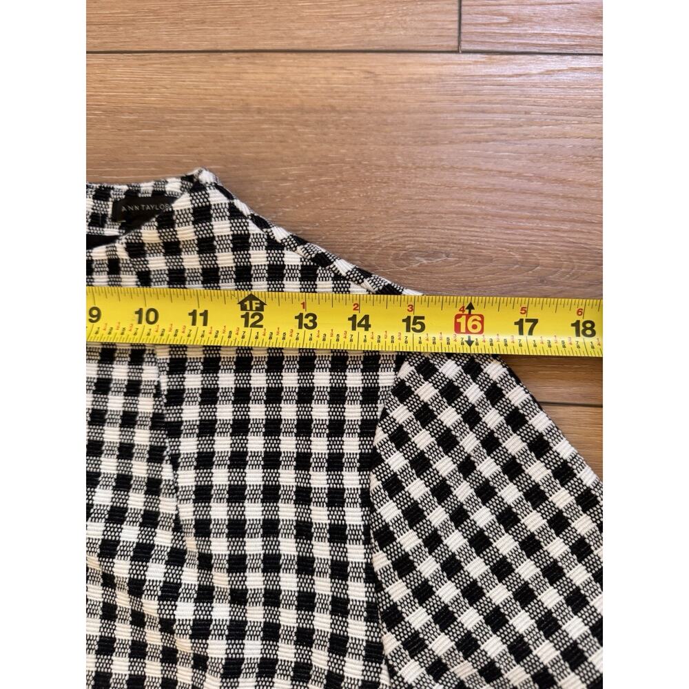 Ann Taylor Black & White Gingham Woven Sheath Dress Size 6 Classic Tailored - Picture 12 of 16